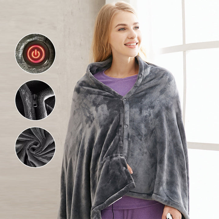 Warmtewereld™ USB-verwarmde omslagdoek van fleece met drie standen