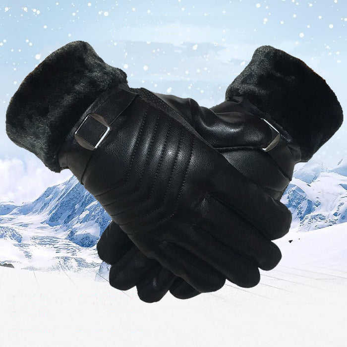 Warmtewereld Gevoerde winterhandschoenen van imitatieleer