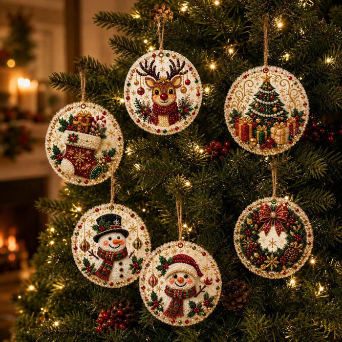 Warmtewereld Houten kerstballen om zelf te versieren, set van 6