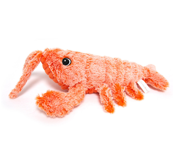Oranje pluche kreeft kattenspeelgoed