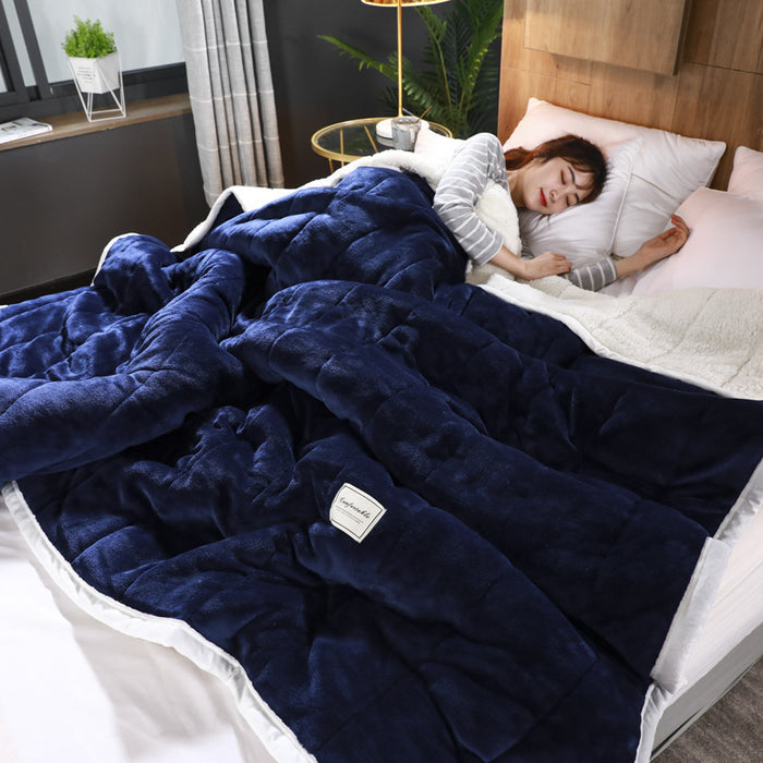 Warmtewereld Extra dikke drielaagse fleece deken met sherpa voering