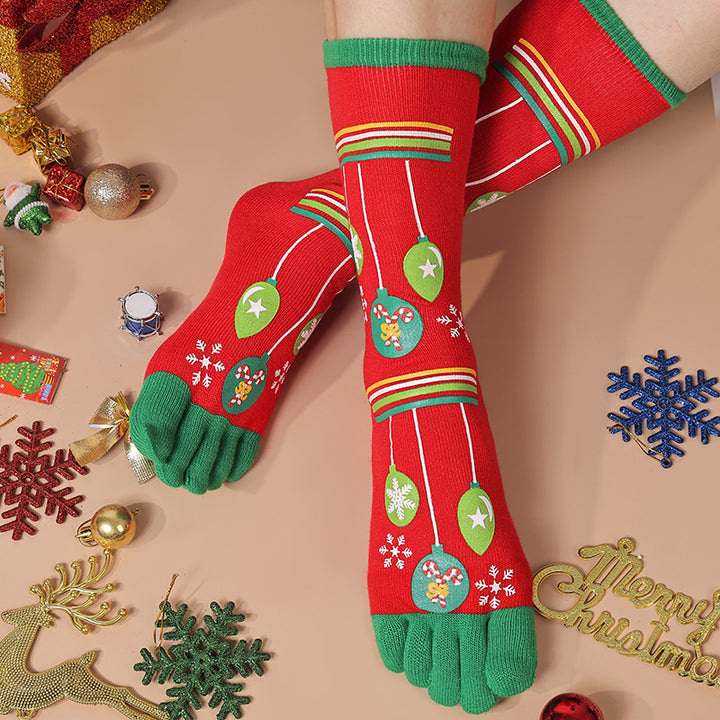 Kniehoge teensokken met kerstprint