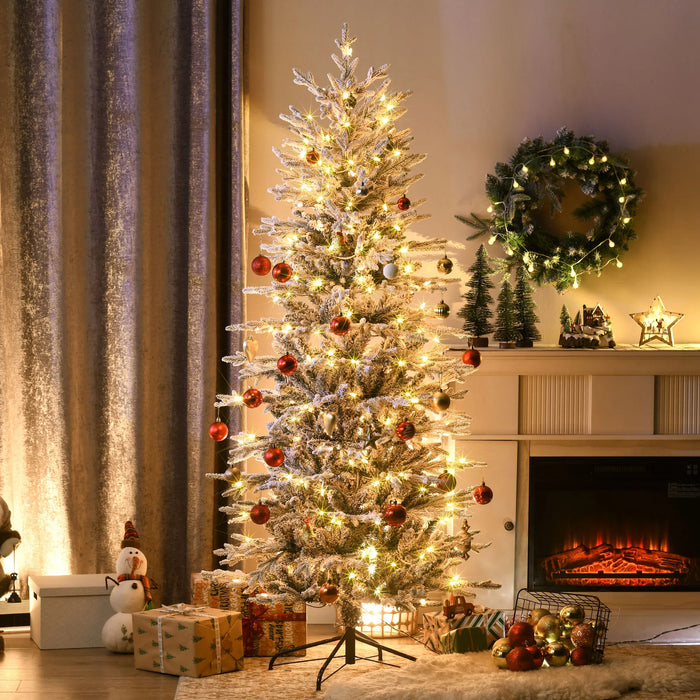 Warmtewereld Besneeuwde kerstboom 180 cm met 250 heldere lampjes