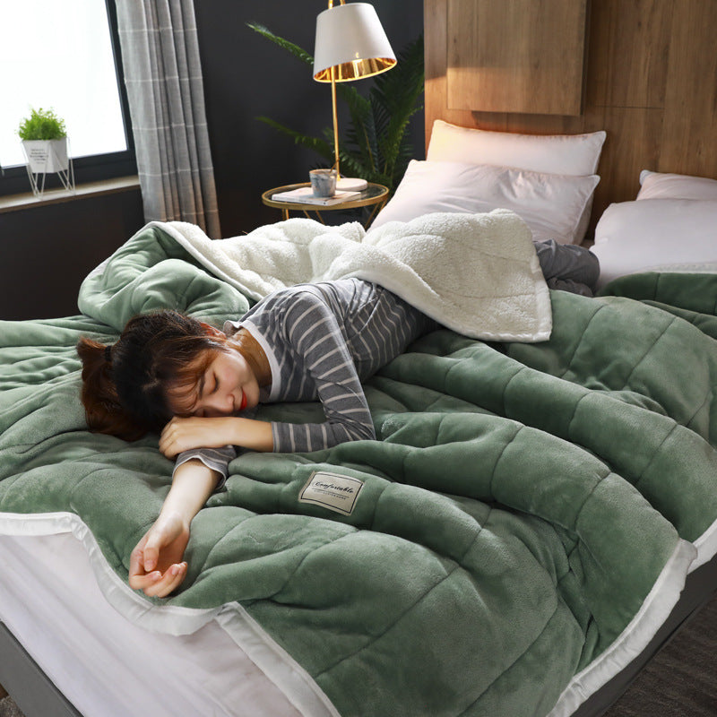 Dikke fleece deken met sherpa voering