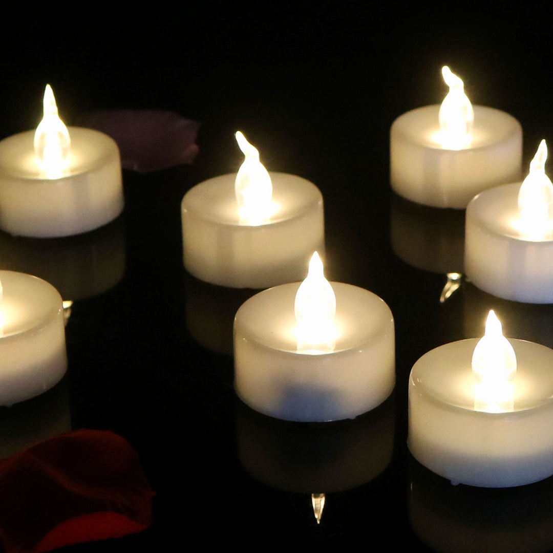 LED-theelichtjes met afstandsbediening – 12 stuks, flakkerend