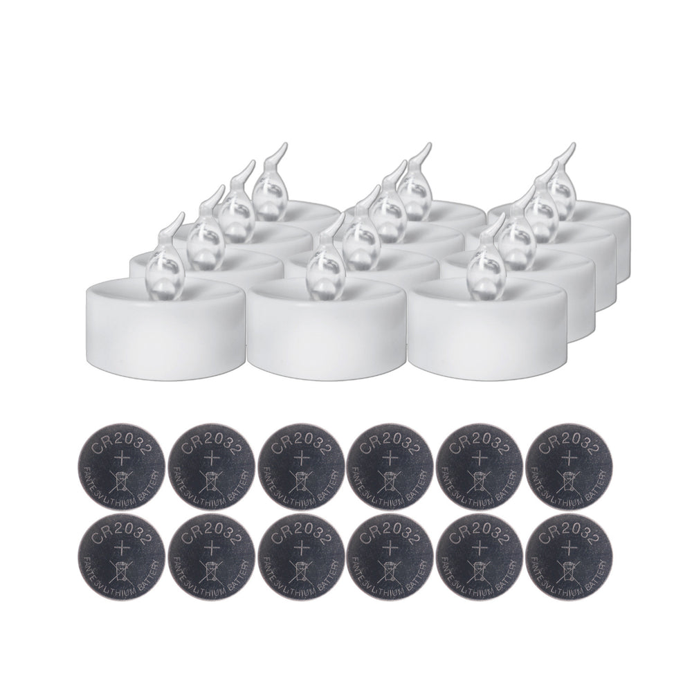 LED-theelichtjes met afstandsbediening – 12 stuks, flakkerend