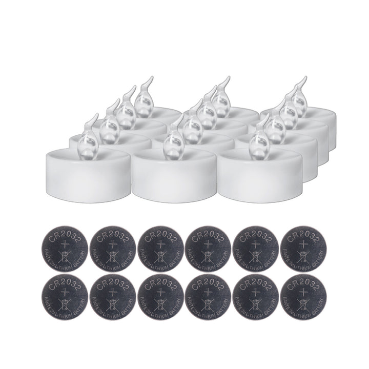 LED-theelichtjes met afstandsbediening – 12 stuks, flakkerend