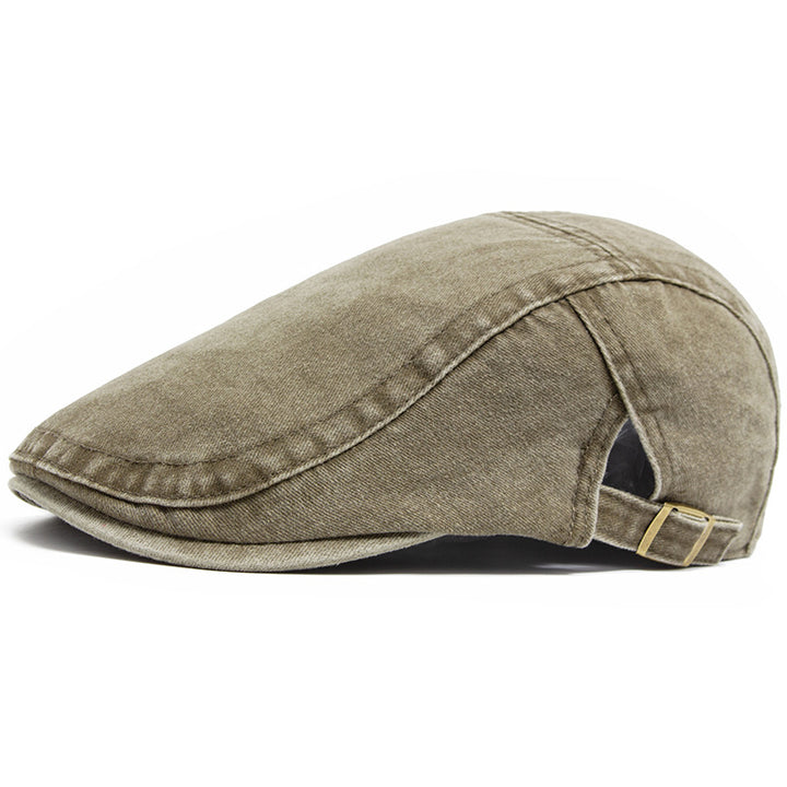 Gewassen denim flatcap