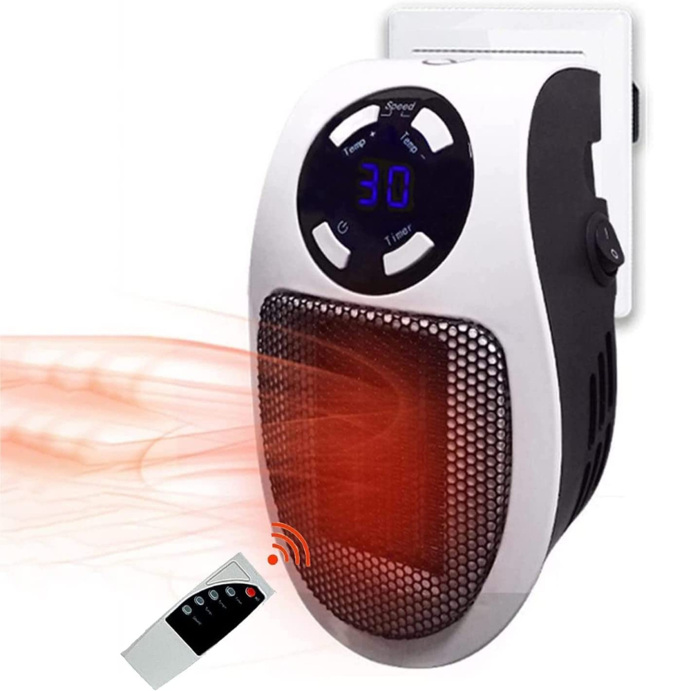 Warmtewereld™ Mini stopcontactkachel met afstandsbediening en timer