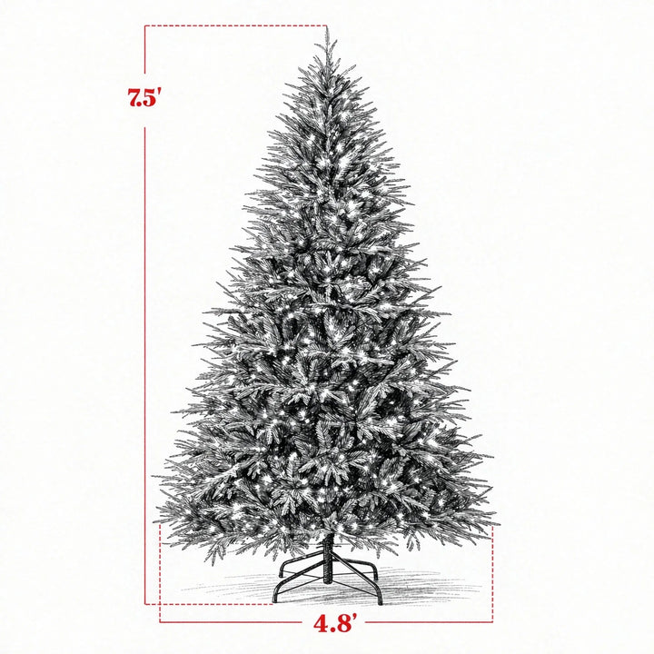 Extra volle groene kerstboom met lichtjes