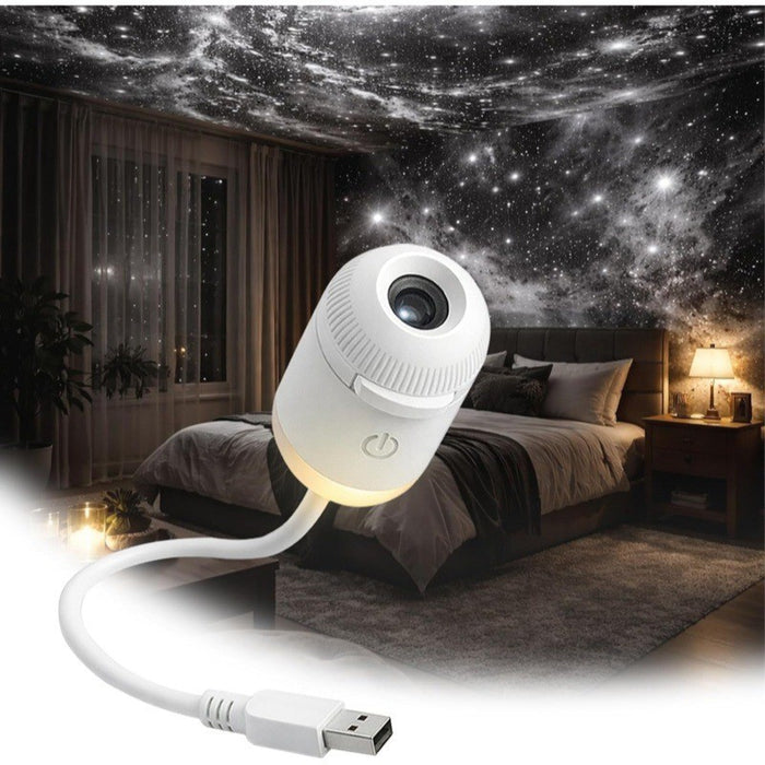 Warmtewereld Projectielamp met sterrenhemel-dia’s, touchbediening en USB