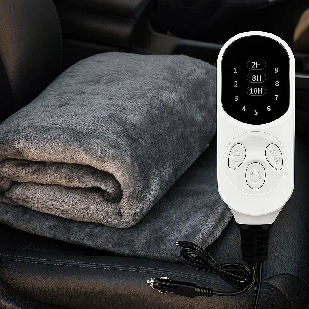 Warmtewereld™ Elektrische autodeken 12V met timer en negen standen