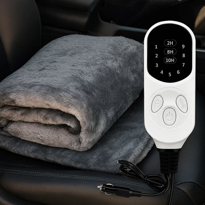 Warmtewereld™ Elektrische autodeken 12V met timer en negen standen