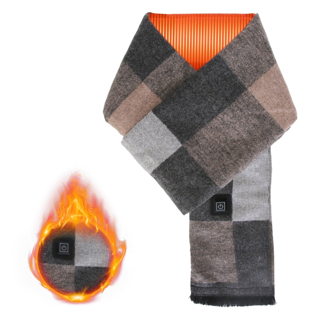 Lange verwarmde sjaal om de nek