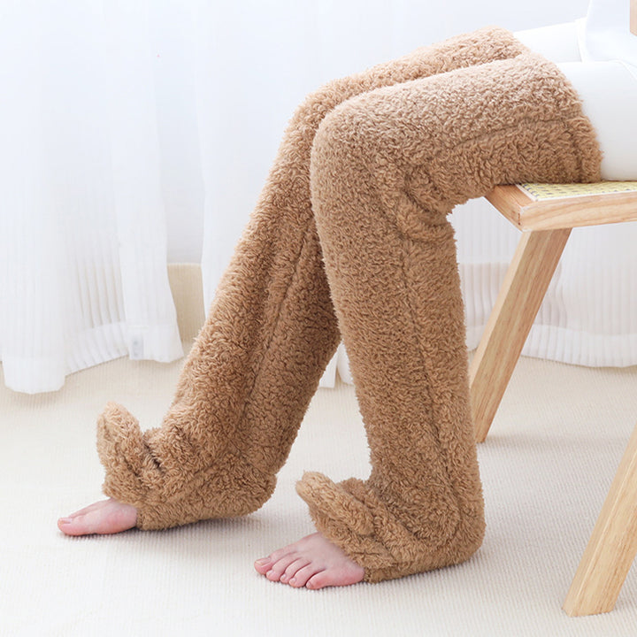 Pluizige lange sokken tot boven de knie
