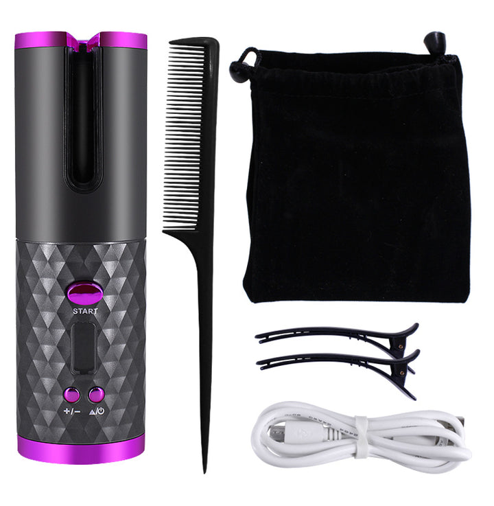 Roze draadloze krultang met lcd-scherm