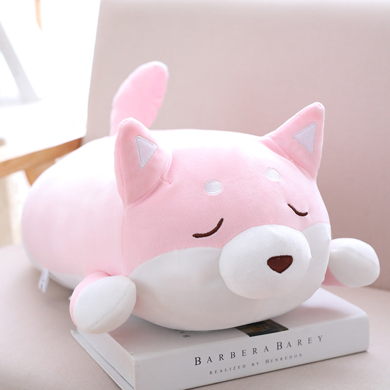 Bruine Shiba Inu knuffel met slapend gezicht