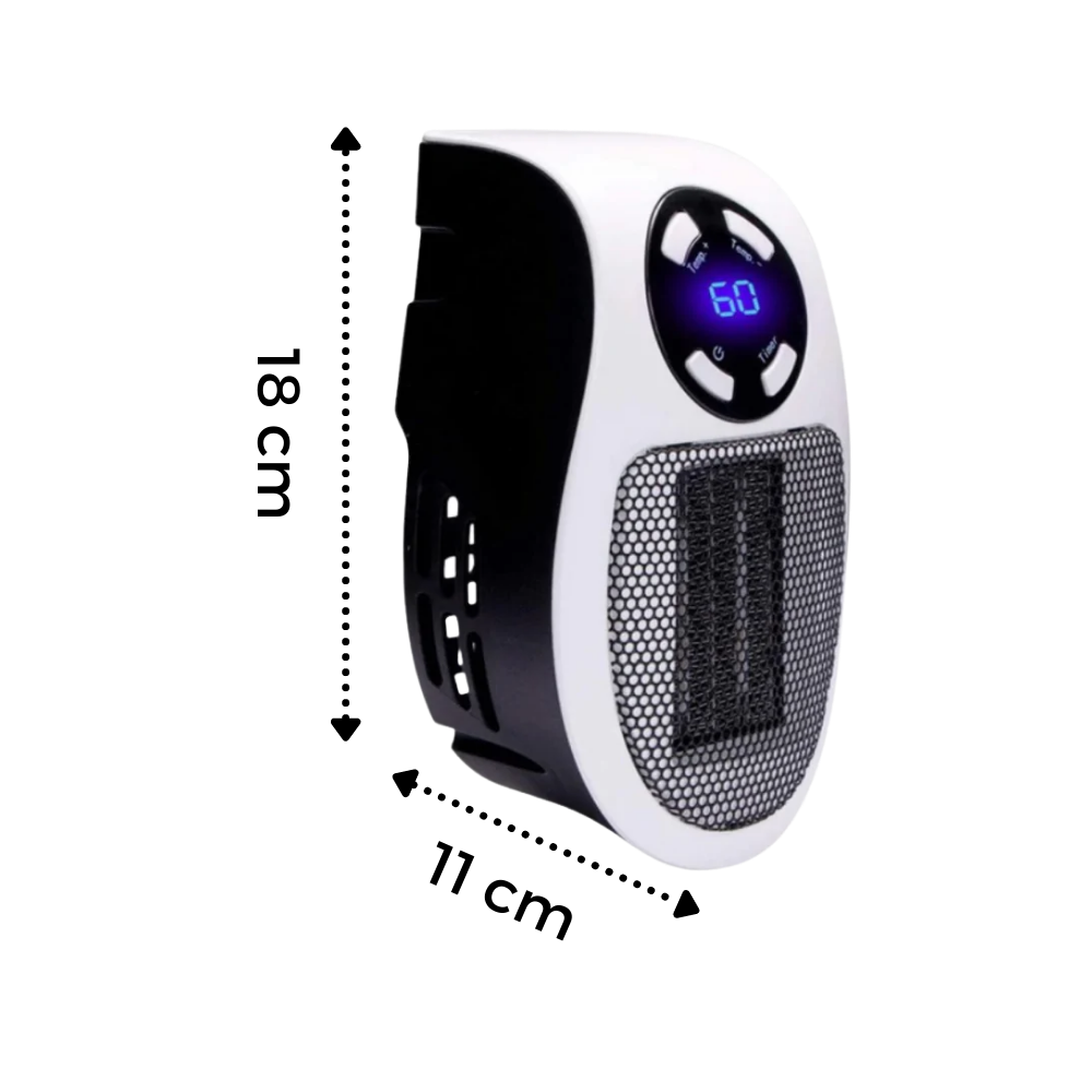 Warmtewereld™ Mini stopcontactkachel met draaibare stekker en timer