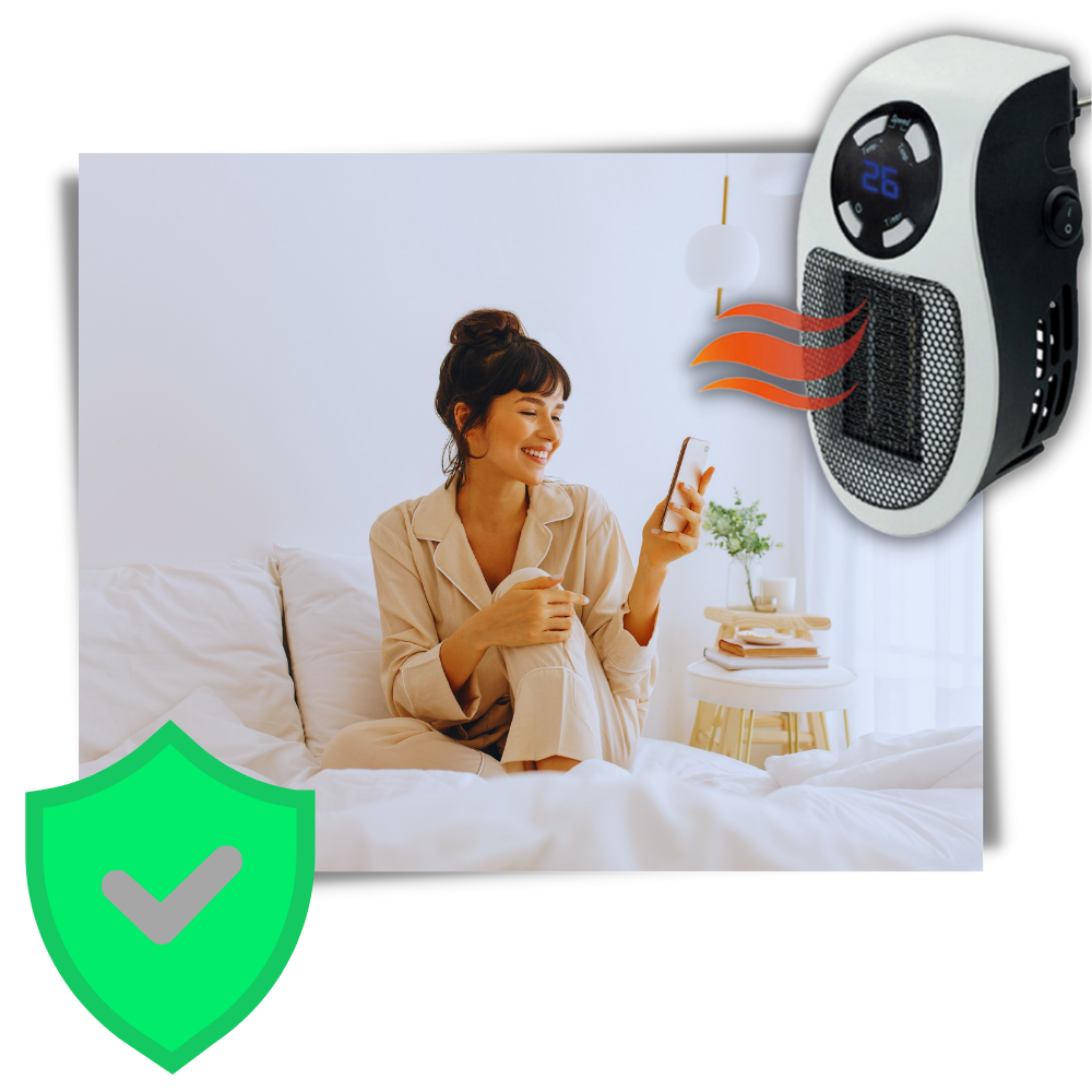 Warmtewereld™ Mini stopcontactkachel met draaibare stekker en timer