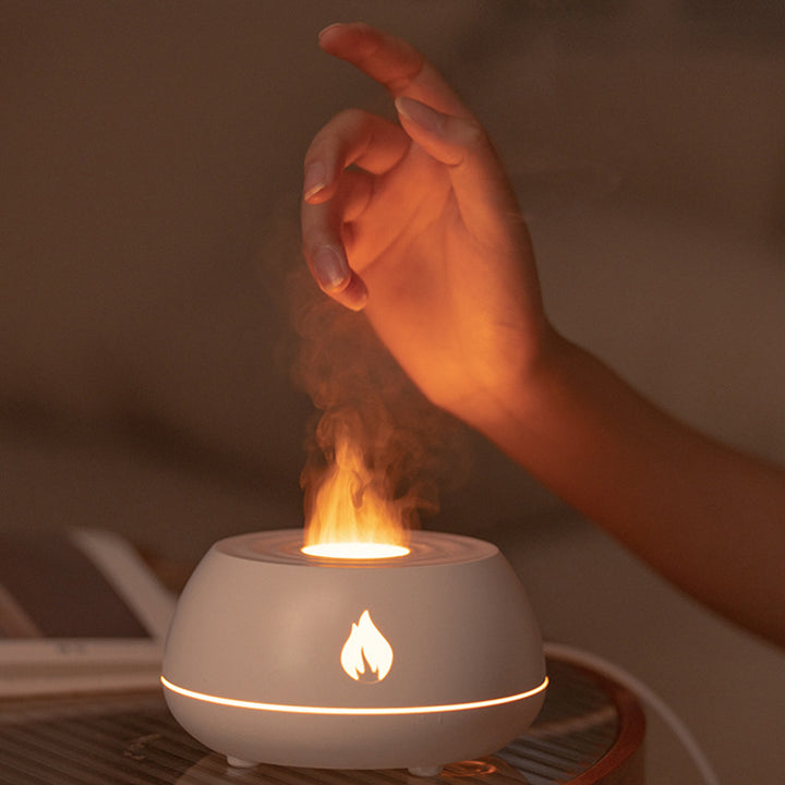 Vlam diffuser 130 ml met 7 lichtkleuren en verstelbare nevel