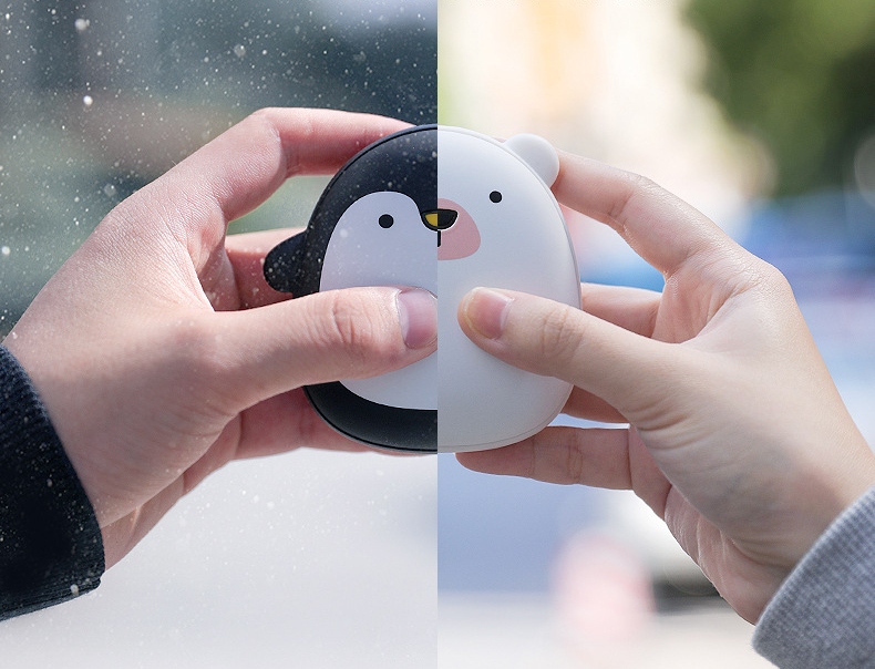 Schattige handwarmer pinguïn en ijsbeer, oplaadbaar op USB