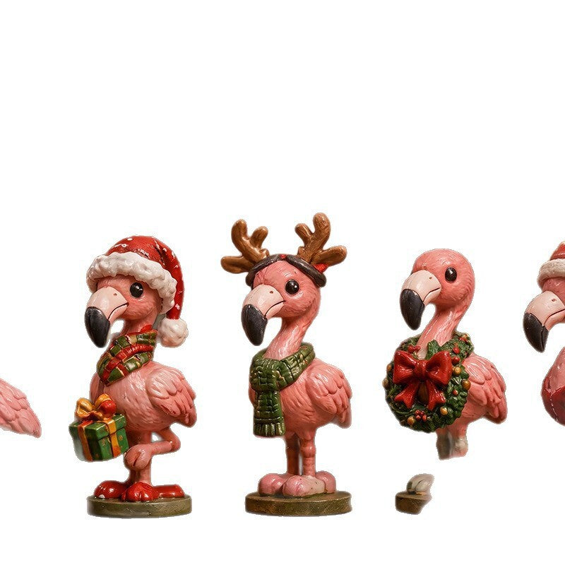 Adventskalender met roze flamingofiguurtjes