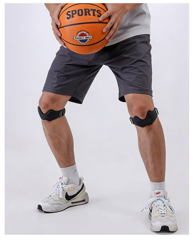 Zwarte patellaband onder de knie