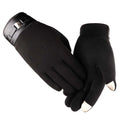 Zwarte herenhandschoenen met manchet en gesp