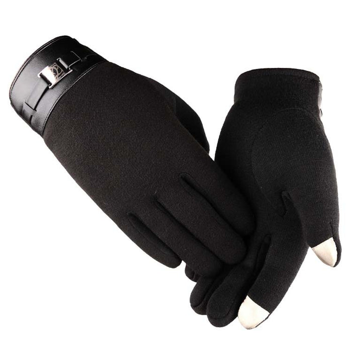 Warmtewereld Nette herenhandschoenen met touchscreen en gesp