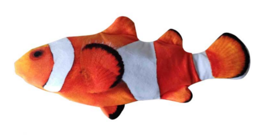 Oranje bewegende vis kattenspeelgoed met kat