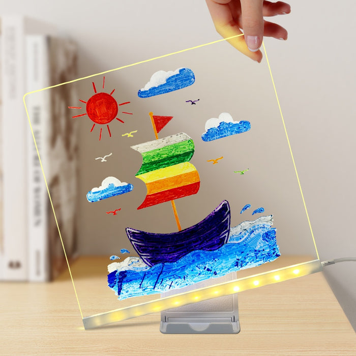 Warmtewereld Lichtgevend tekenbord van acryl met ledvoet