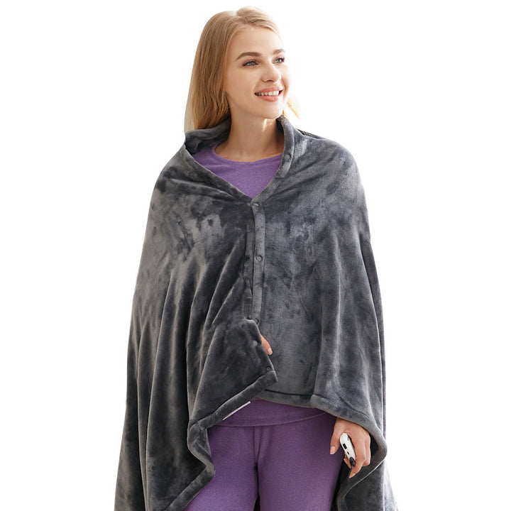 Verwarmde omslagdeken van coral fleece, USB met powerbank