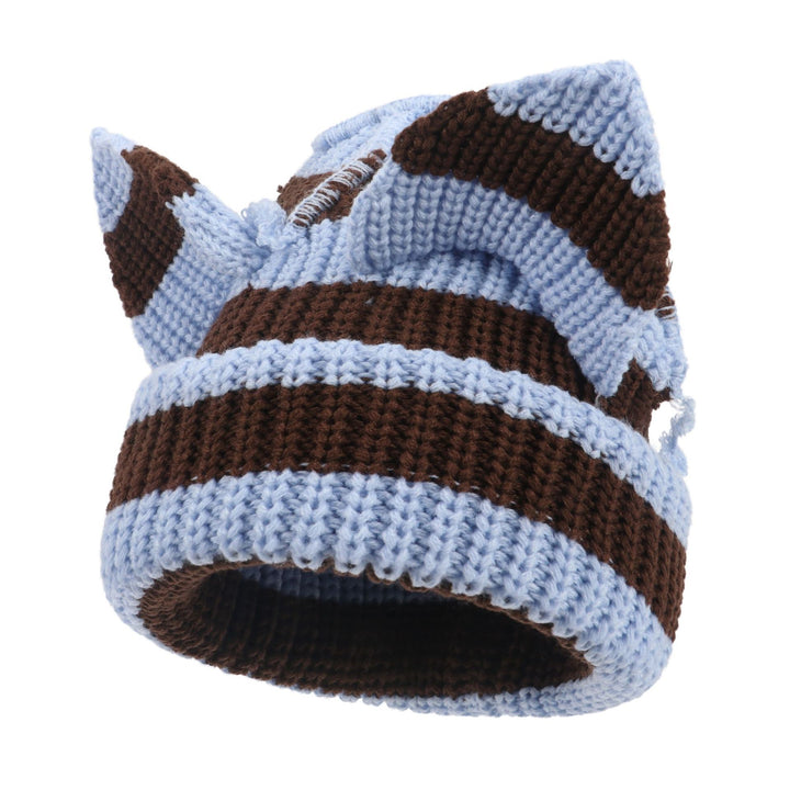Gebreide muts met kattenoortjes