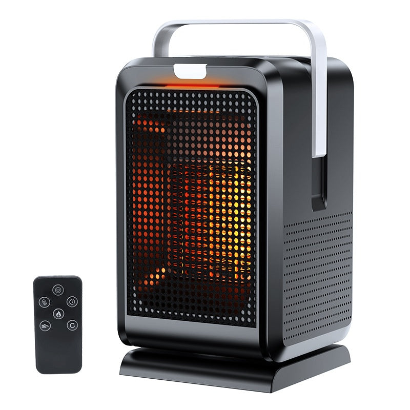 Keramische ventilatorkachel op een bureau