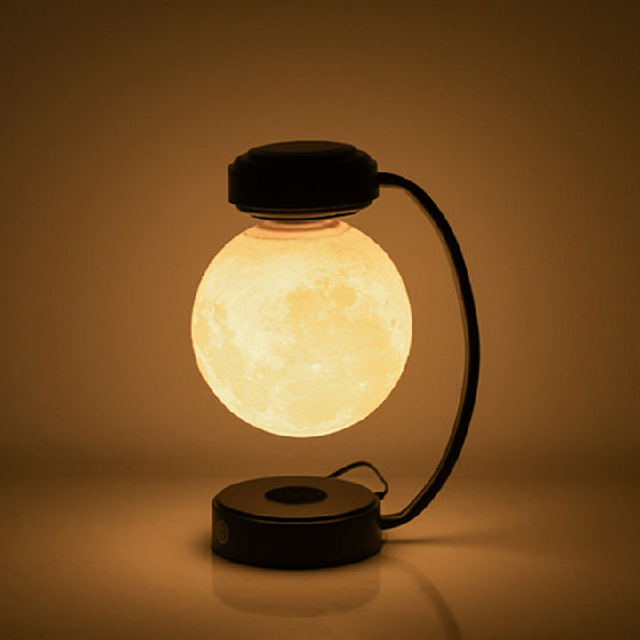 Zwevende 3D maanlamp onder gebogen houder