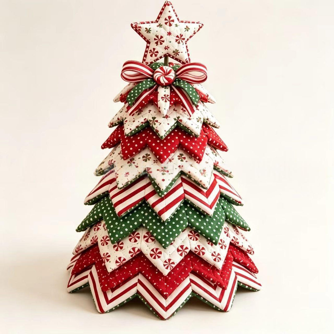 Patchwork kerstboom van stof met ster