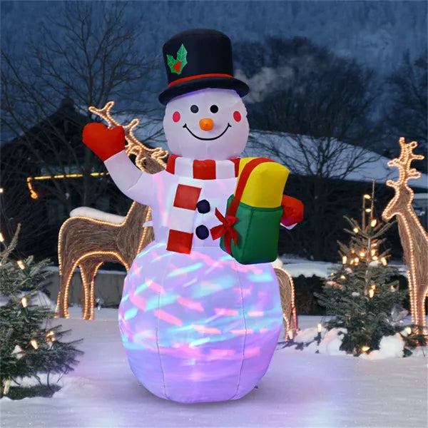 Warmtewereld Opblaasbare sneeuwpop 152 cm met wisselend ledlicht