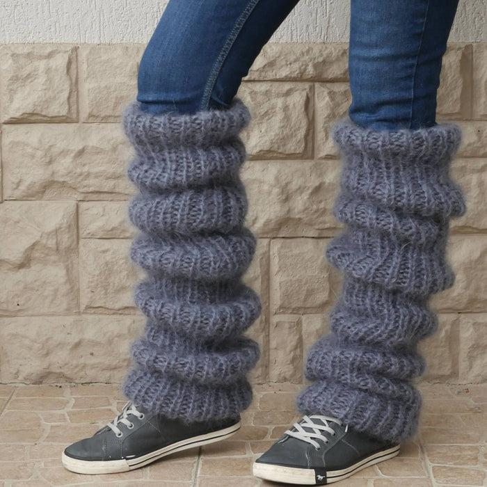 Warmtewereld Grofgebreide slouchy beenwarmers in pluizige brei