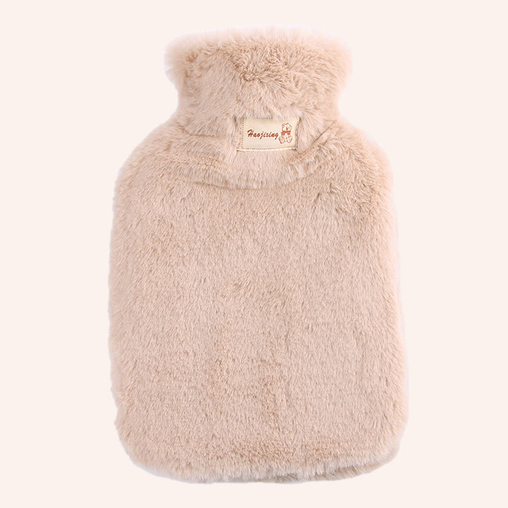 Kruik met pluche hoes van konijnenbont, 800 of 1000 ml