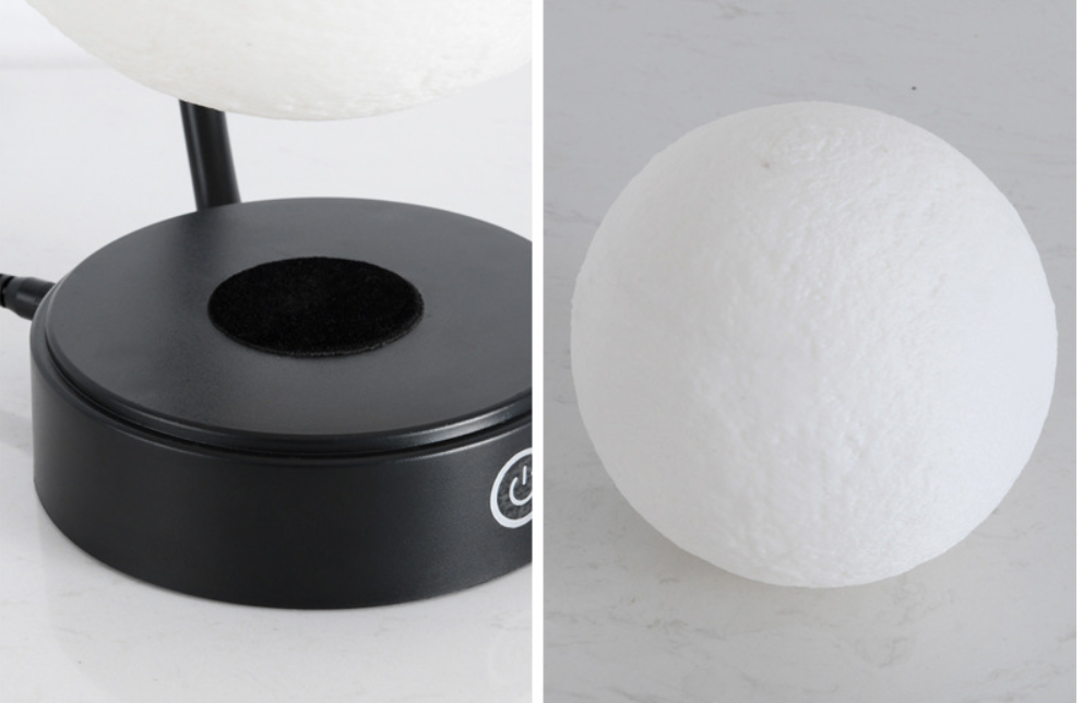 Zwevende 3D maanlamp onder gebogen houder