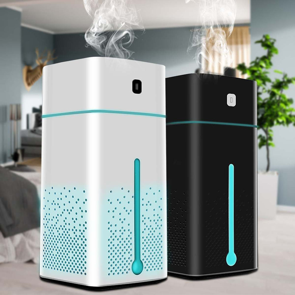 Luchtbevochtiger en aroma diffuser met 1 liter tank en LED-licht