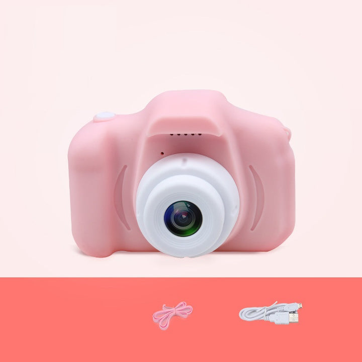 Roze mini kindercamera met siliconen hoesje