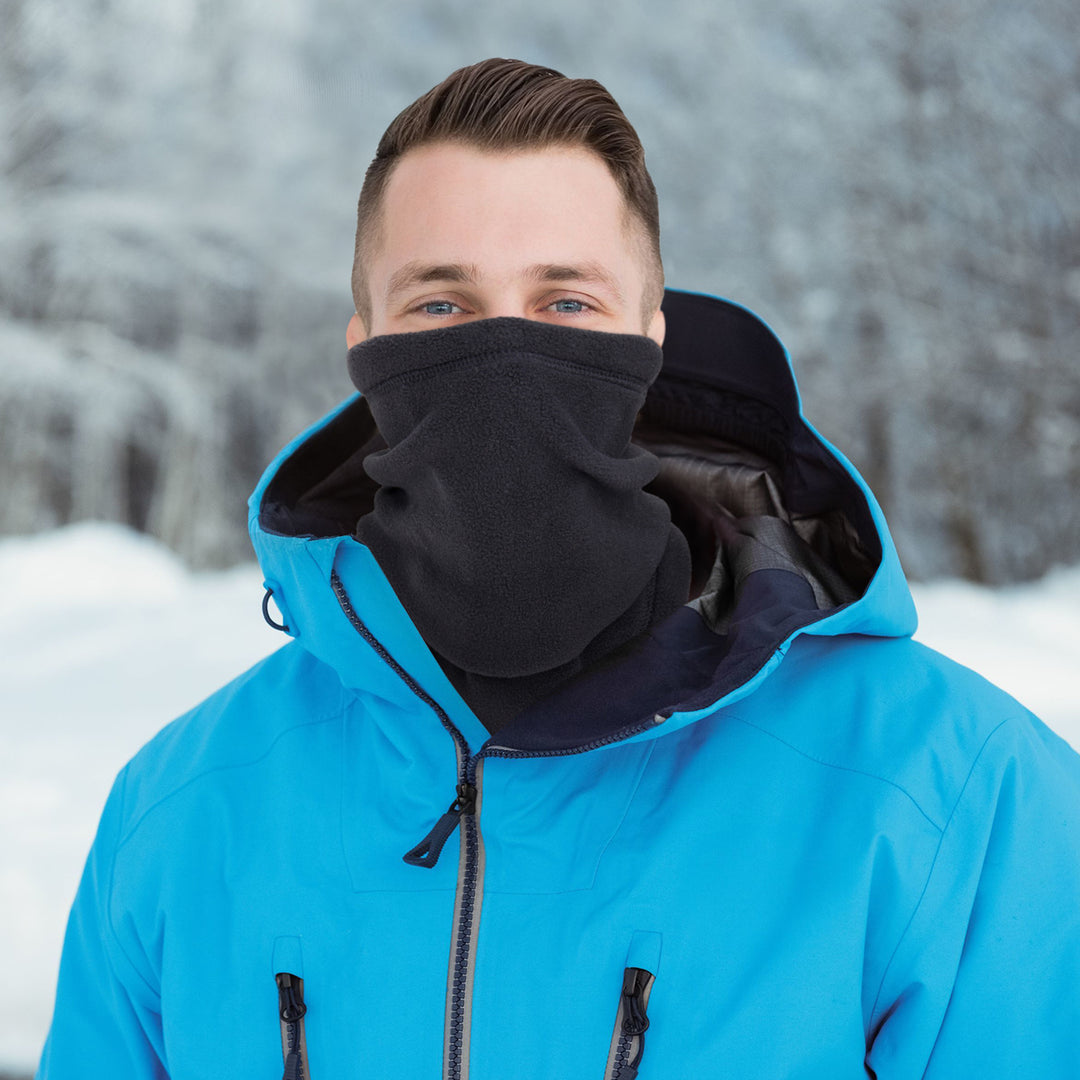Winddichte fleece nekwarmer met halve gezichtsbescherming