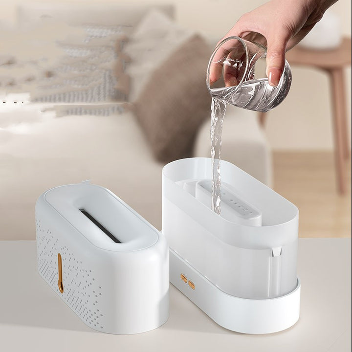 Aroma diffuser met vlameffect en USB-voeding, in wit