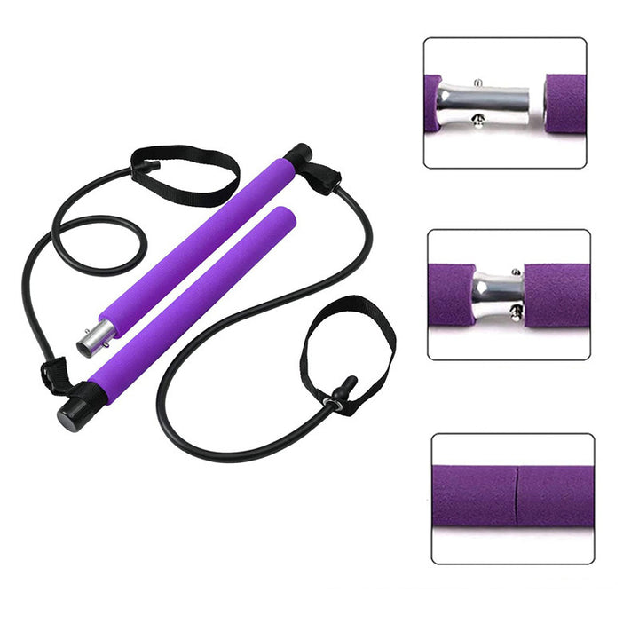 Pilates bar met weerstandsbanden en voetlussen