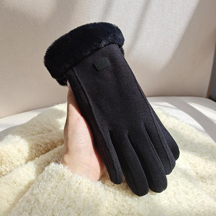 Warmtewereld Suède-look handschoenen met fleece en pluche boord