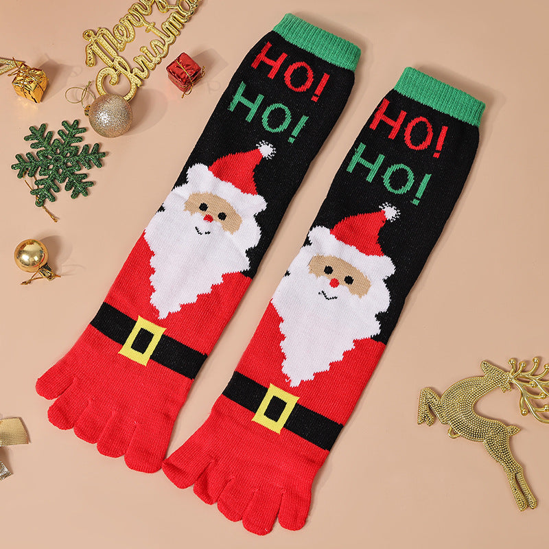 Kniehoge teensokken met kerstprint