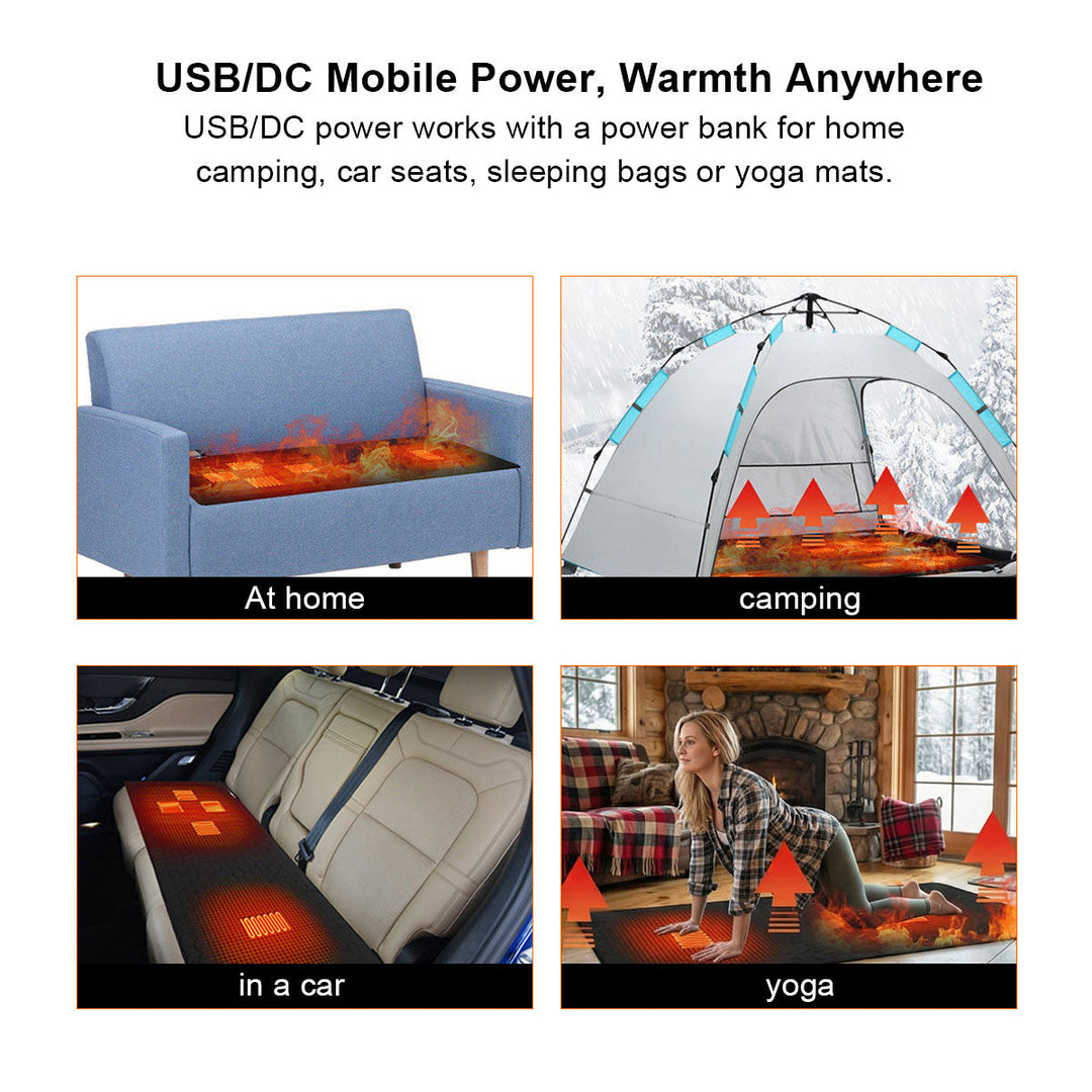 Warmtewereld™ USB-warmtekussen met 5 zones en warm in 30 seconden