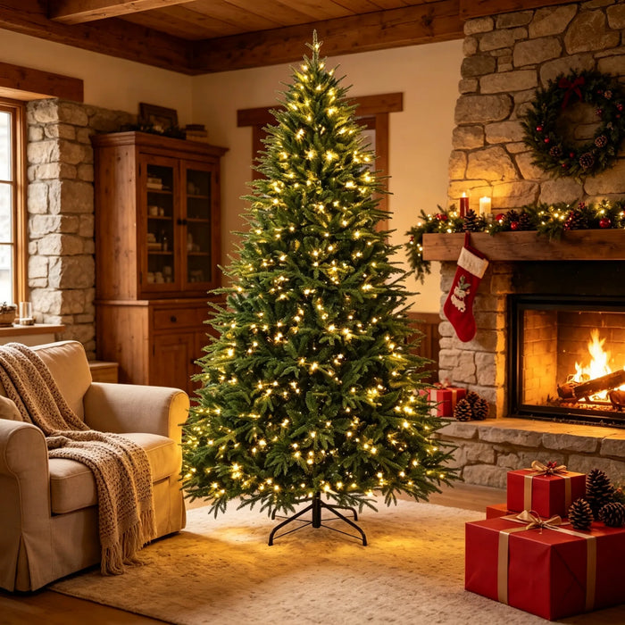 Warmtewereld Extra volle kerstboom 229 cm met 1000 warmwitte leds