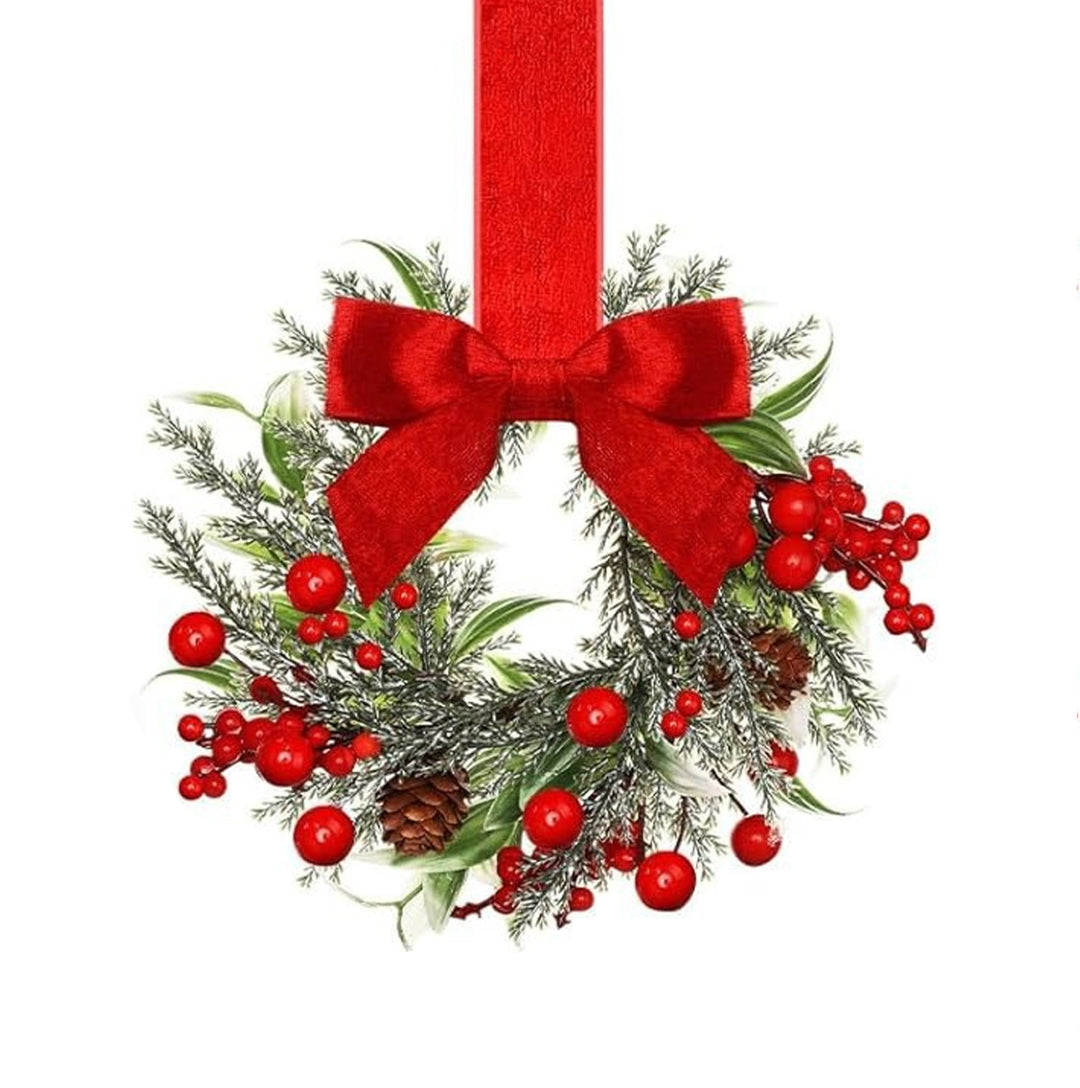 Klein kerstkransje met rode strik